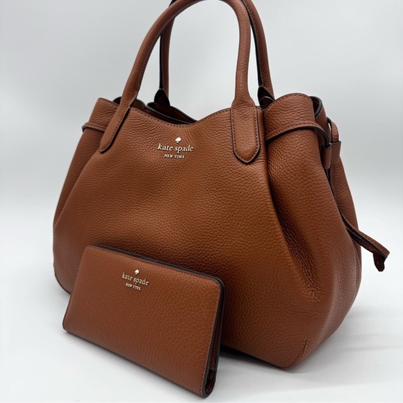 Kate Spade Large Dumpling Satchel Crossbody Bag & Leather Slim Bifold Wallet - Picture 2 of 14